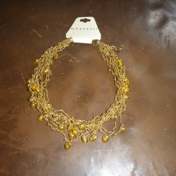 Woman's Multi Stranded Beaded Choker Necklace - Picture 1 of 3